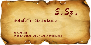 Sohár Szixtusz névjegykártya